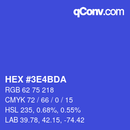 Farbcode: HEX #3E4BDA | qconv.com