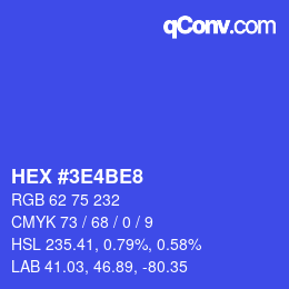 Color code: HEX #3E4BE8 | qconv.com