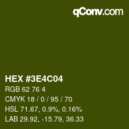 Color code: HEX #3E4C04 | qconv.com
