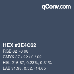 Color code: HEX #3E4C62 | qconv.com