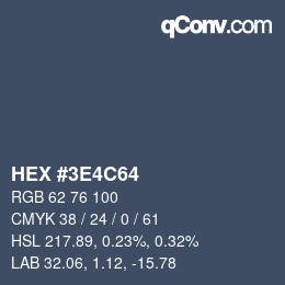 Color code: HEX #3E4C64 | qconv.com