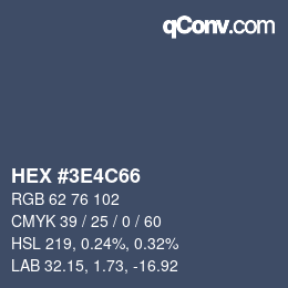 Color code: HEX #3E4C66 | qconv.com