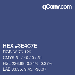 Color code: HEX #3E4C7E | qconv.com