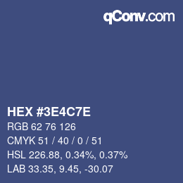 Code couleur: HEX #3E4C7E | qconv.com