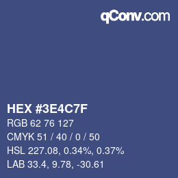Color code: HEX #3E4C7F | qconv.com