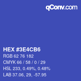 Color code: HEX #3E4CB6 | qconv.com