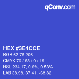 カラーコード: HEX #3E4CCE | qconv.com