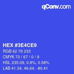 Color code: HEX #3E4CE9 | qconv.com