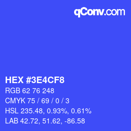 Color code: HEX #3E4CF8 | qconv.com