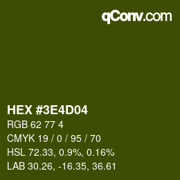 Color code: HEX #3E4D04 | qconv.com