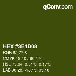 Color code: HEX #3E4D08 | qconv.com