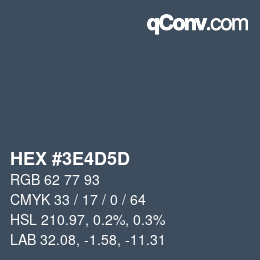 Color code: HEX #3E4D5D | qconv.com