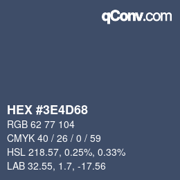 Color code: HEX #3E4D68 | qconv.com