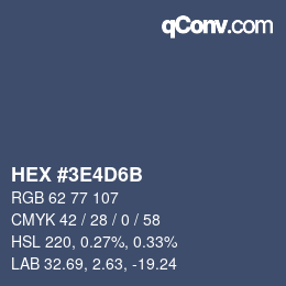 Color code: HEX #3E4D6B | qconv.com