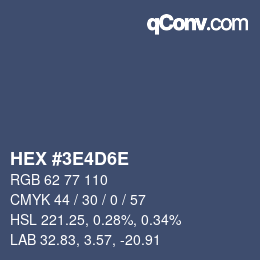 Farbcode: HEX #3E4D6E | qconv.com