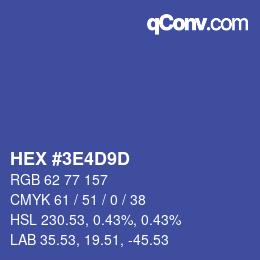 カラーコード: HEX #3E4D9D | qconv.com