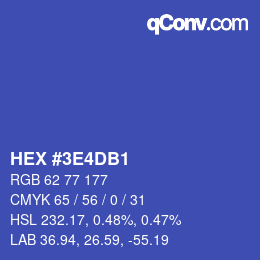 Color code: HEX #3E4DB1 | qconv.com
