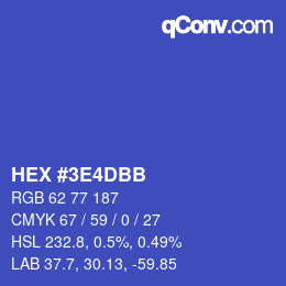 Color code: HEX #3E4DBB | qconv.com