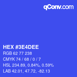 Color code: HEX #3E4DEE | qconv.com