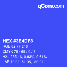 Color code: HEX #3E4DF8 | qconv.com