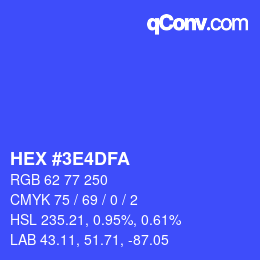 Color code: HEX #3E4DFA | qconv.com