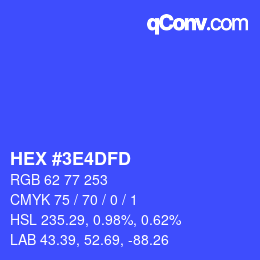 Color code: HEX #3E4DFD | qconv.com