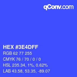 Color code: HEX #3E4DFF | qconv.com