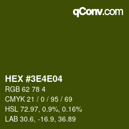 Color code: HEX #3E4E04 | qconv.com