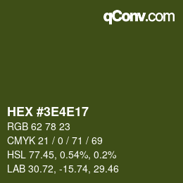 Color code: HEX #3E4E17 | qconv.com