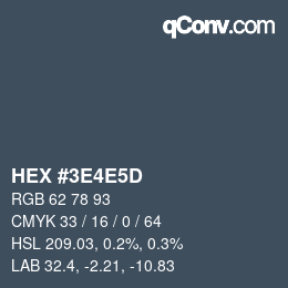 Color code: HEX #3E4E5D | qconv.com