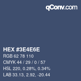 Color code: HEX #3E4E6E | qconv.com