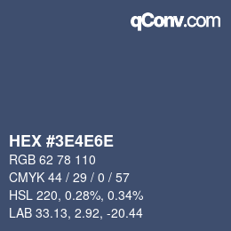 カラーコード: HEX #3E4E6E | qconv.com