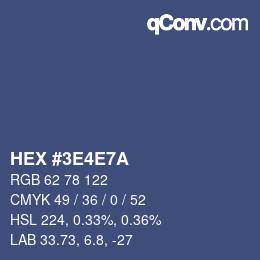 カラーコード: HEX #3E4E7A | qconv.com