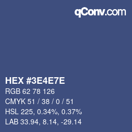 Color code: HEX #3E4E7E | qconv.com