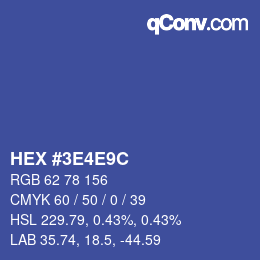 Color code: HEX #3E4E9C | qconv.com