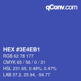 Farbcode: HEX #3E4EB1 | qconv.com