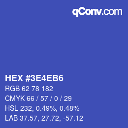 カラーコード: HEX #3E4EB6 | qconv.com