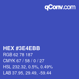 Color code: HEX #3E4EBB | qconv.com