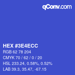 Color code: HEX #3E4ECC | qconv.com