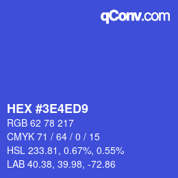 Color code: HEX #3E4ED9 | qconv.com