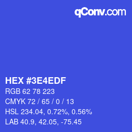Color code: HEX #3E4EDF | qconv.com