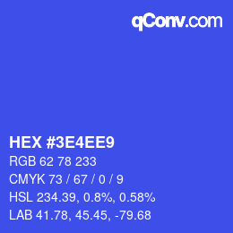 Color code: HEX #3E4EE9 | qconv.com