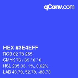 Color code: HEX #3E4EFF | qconv.com