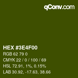 Color code: HEX #3E4F00 | qconv.com