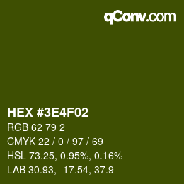 Color code: HEX #3E4F02 | qconv.com