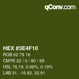 Color code: HEX #3E4F10 | qconv.com