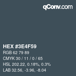 Color code: HEX #3E4F59 | qconv.com