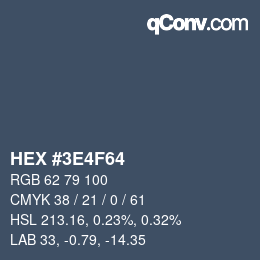 Color code: HEX #3E4F64 | qconv.com