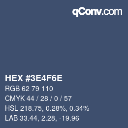 Color code: HEX #3E4F6E | qconv.com