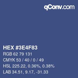 Color code: HEX #3E4F83 | qconv.com
